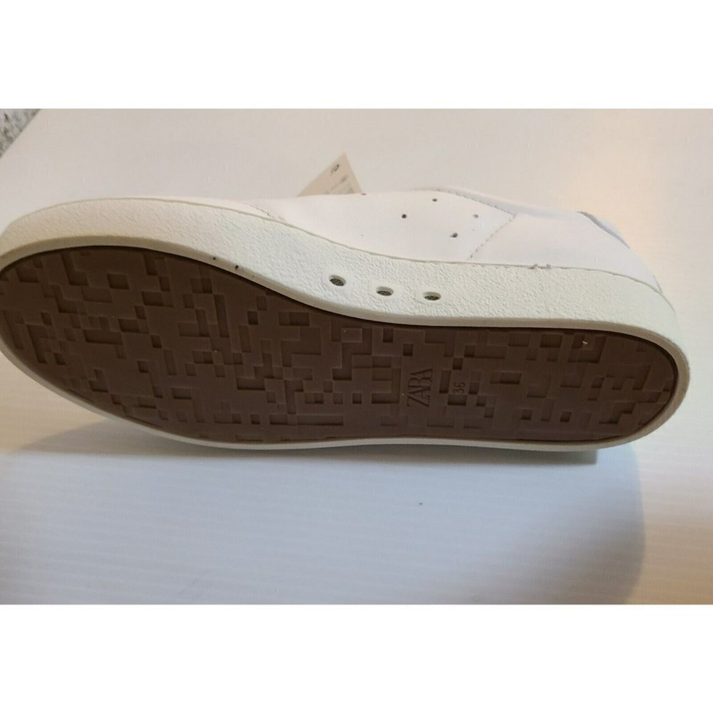 Zara Shoes Uniform Sneakers White Leather Womens   Comfort Nurse play summe - Picture 3 of 5